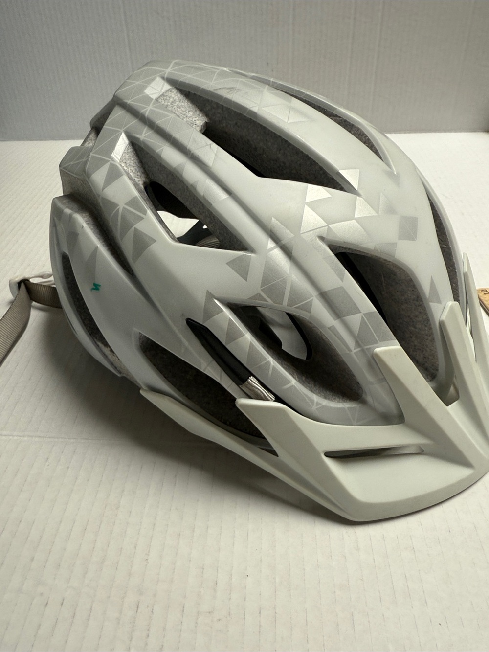Specialized White and Green Cycling Helmet (Interior View)